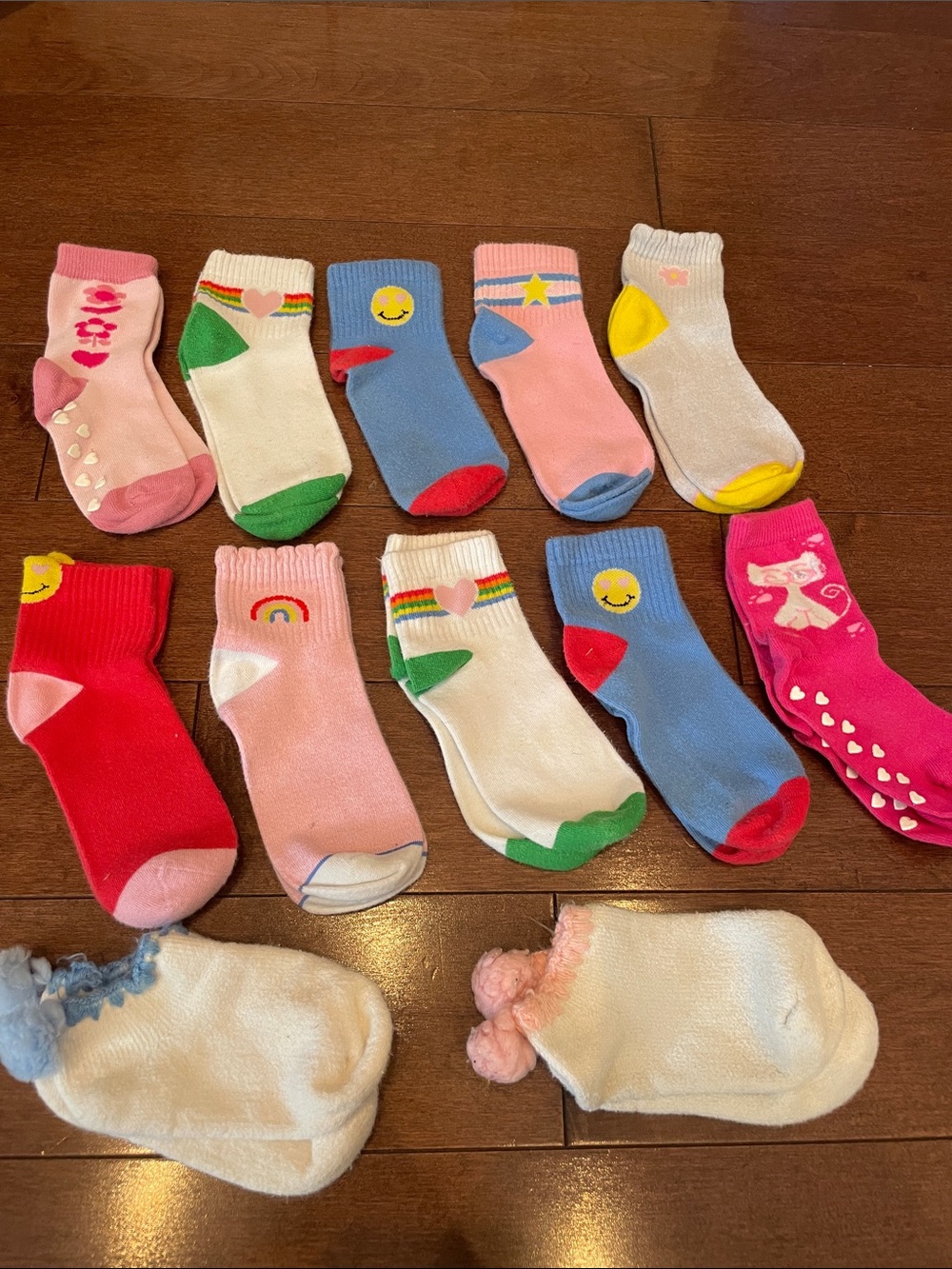 Kids Colorful Assorted Grip Socks - Pink, Blue, White, Red